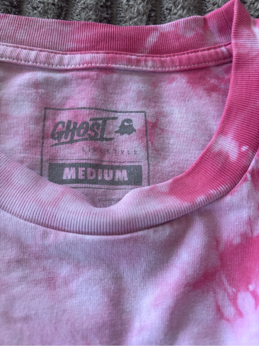 GHOST Lifestyle X Bubblelicious Pink Tie-Dye Long Sleeve Tee - Picture 2 of 5